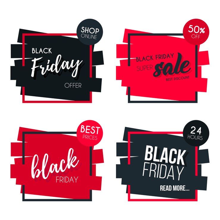 Free Vector black friday banner collection
