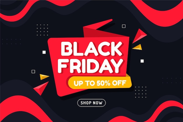 Free vector black friday banner template with offer