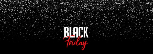 Black friday banner with falling sparkles 