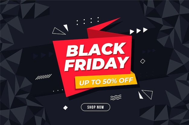 Free vector black friday banner with offer