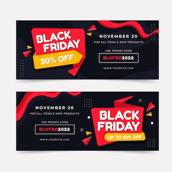 Black friday banners with discount