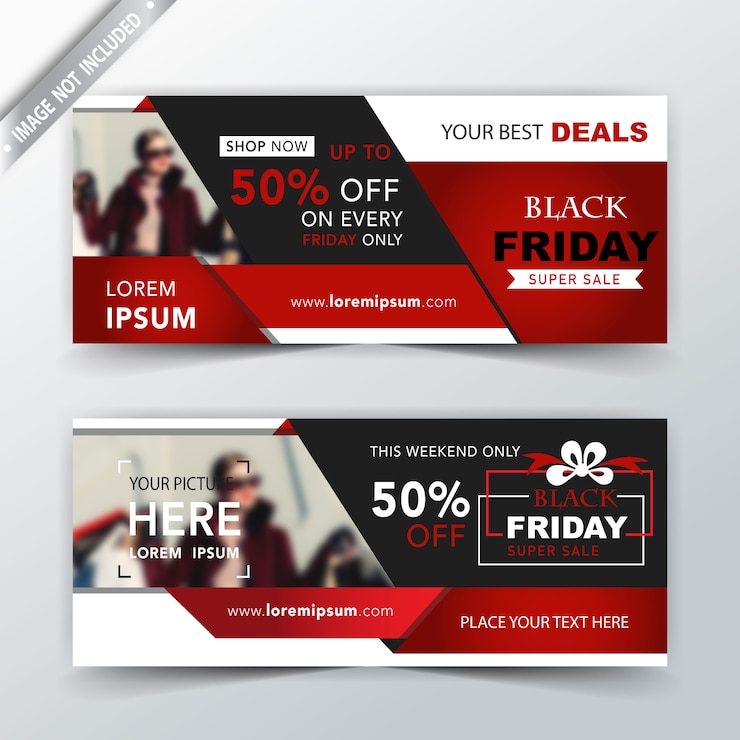 Free Vector black friday banners
