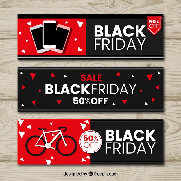 Free vector black friday banners