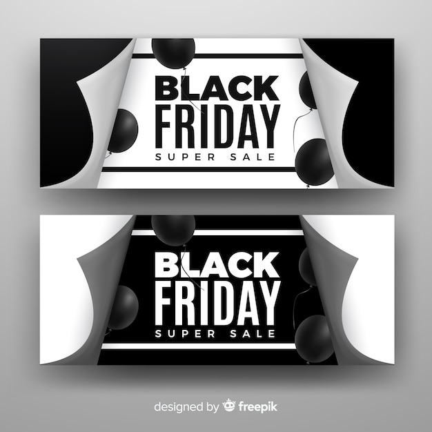 Free vector black friday banners