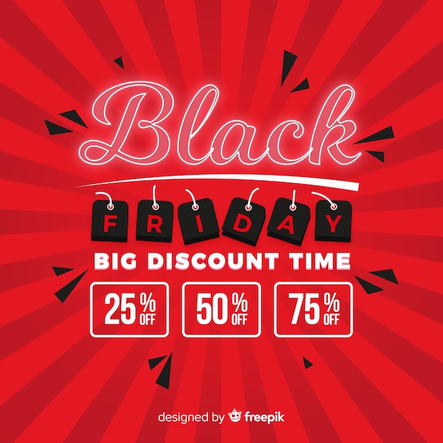 Free vector black friday big discount time in flat