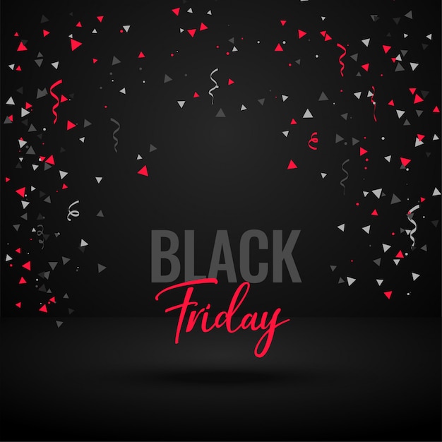 Black friday celebration banner with confetti