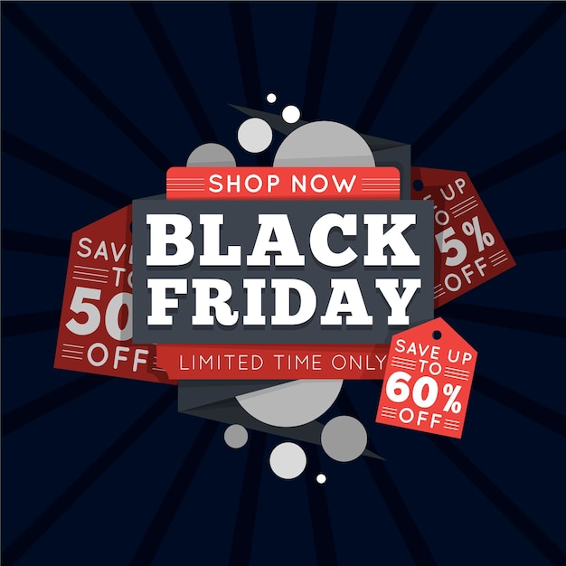 Free vector black friday concept in flat design