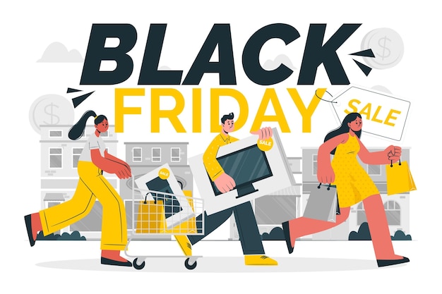 Free vector black friday concept illustration