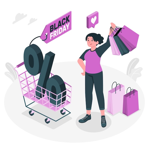 Free vector black friday concept illustration