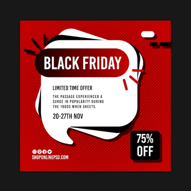 Free vector black friday concept template