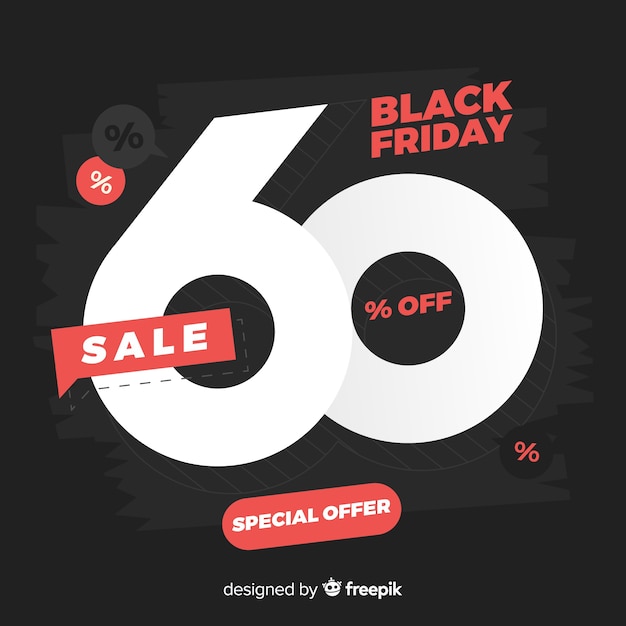 Free vector black friday concept with flat design background