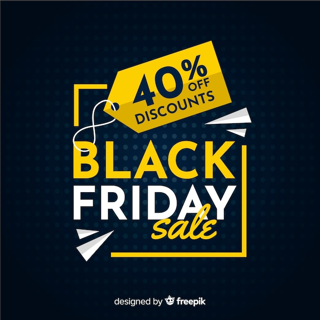 Black friday concept with flat design background