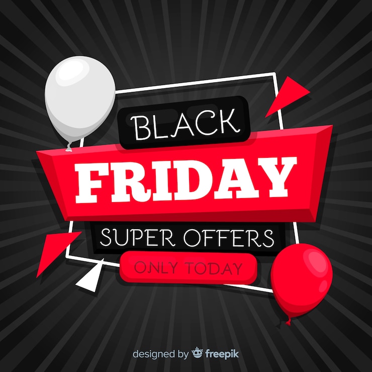 Free Vector black friday concept with flat design background