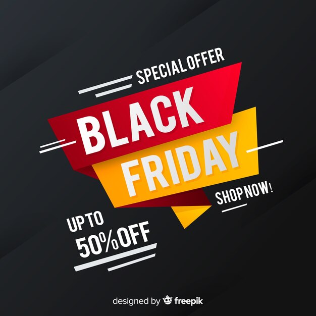 Black friday concept with flat design background