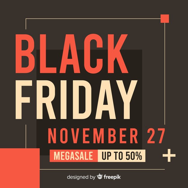 Black friday concept with flat design background