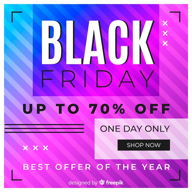 Black friday concept with gradient background