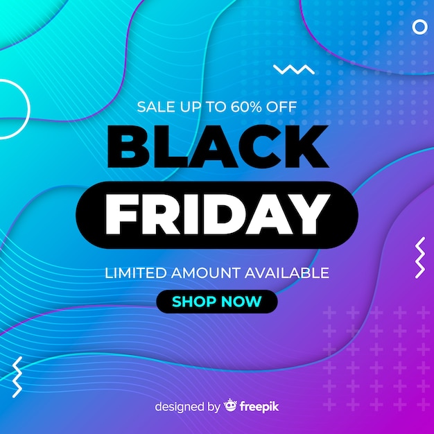 Black friday concept with gradient background