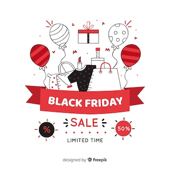Black friday concept with hand drawn background