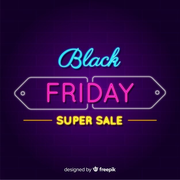 Black friday concept with neon design