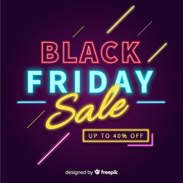 Concetto di black friday con design al neon