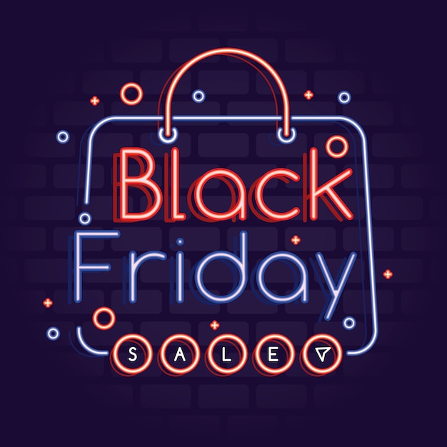 Free vector black friday concept with neon design