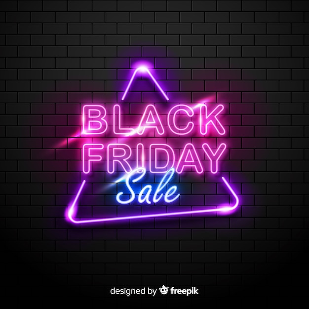 Black friday concept with neon sign