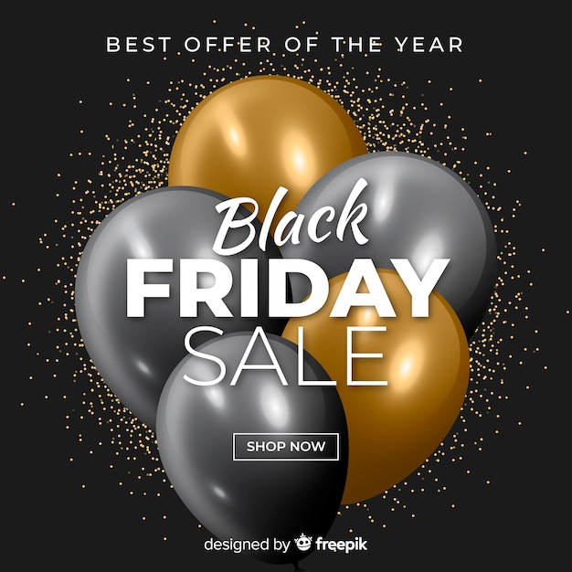 Free vector black friday concept with realistic background