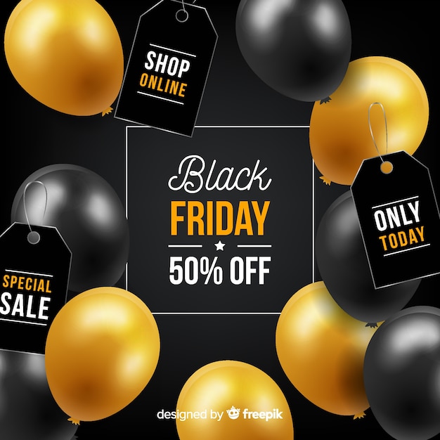 Free vector black friday concept with realistic background