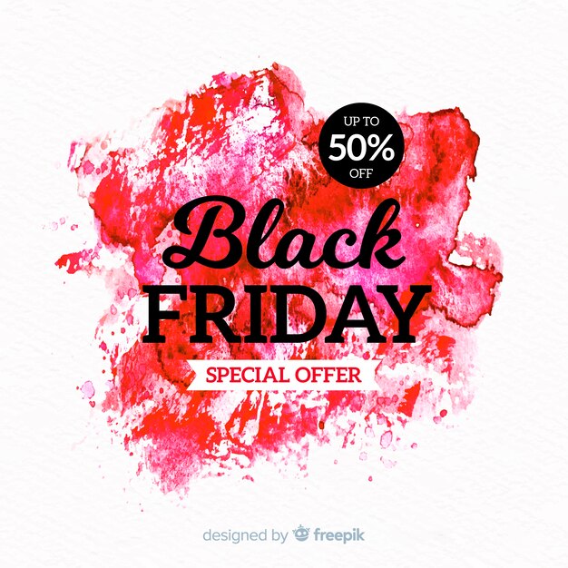 Black friday concept with watercolor background