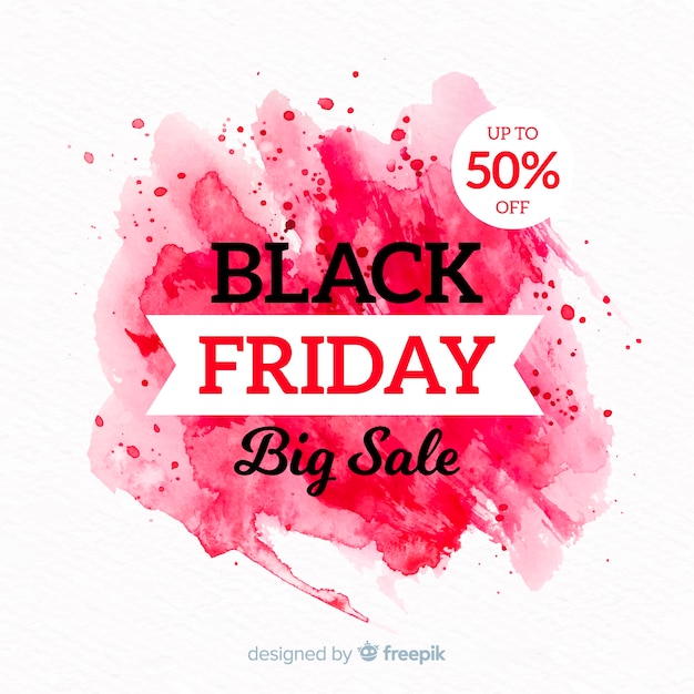 Black friday concept with watercolor background