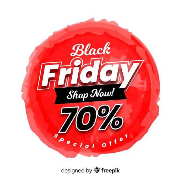 Black friday concept with watercolor background