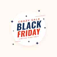 Free vector black friday crazy sale background for social post