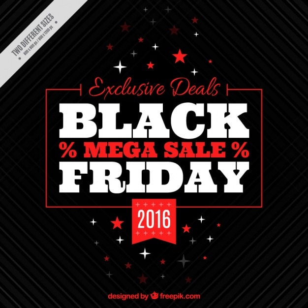 Free vector black friday dark background with stars