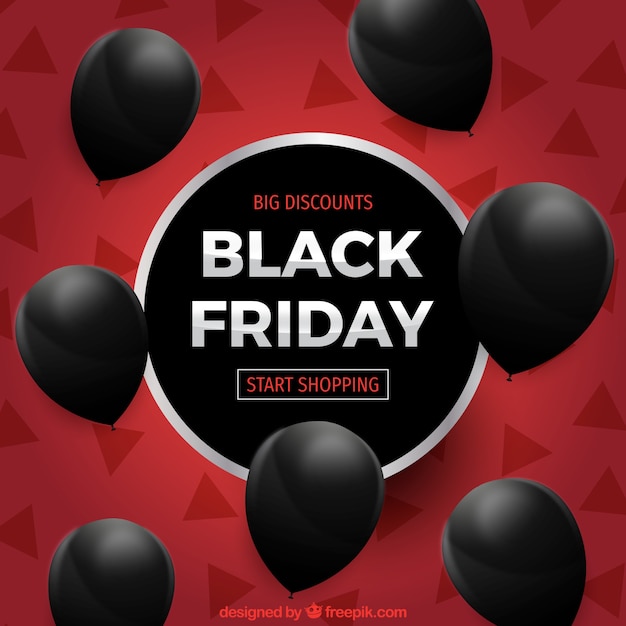 Black friday design with seven balloons