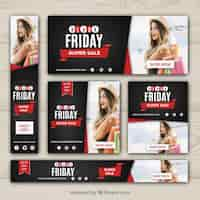 Free vector black friday discount banners set