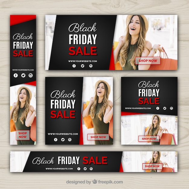 Black friday discount banners set