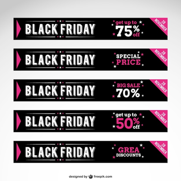 Free vector black friday discount banners