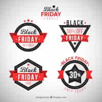 Free vector black friday discount stickers set