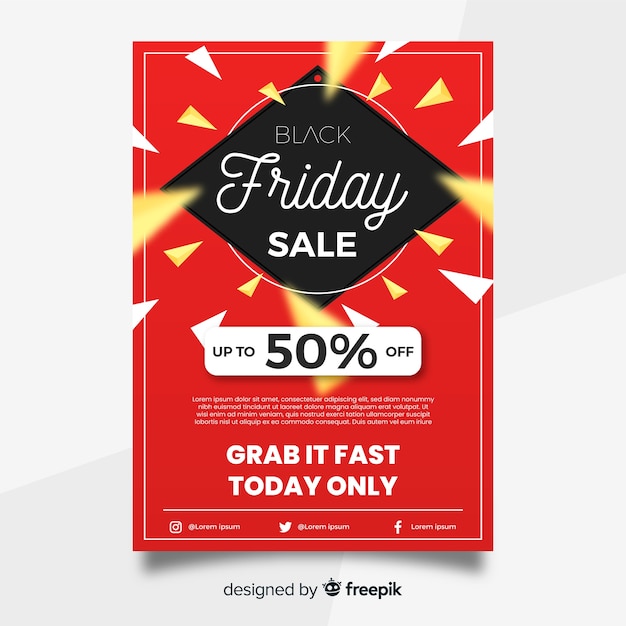 Free vector black friday flyer in flat design