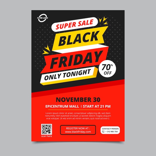 black friday flyer in flat design