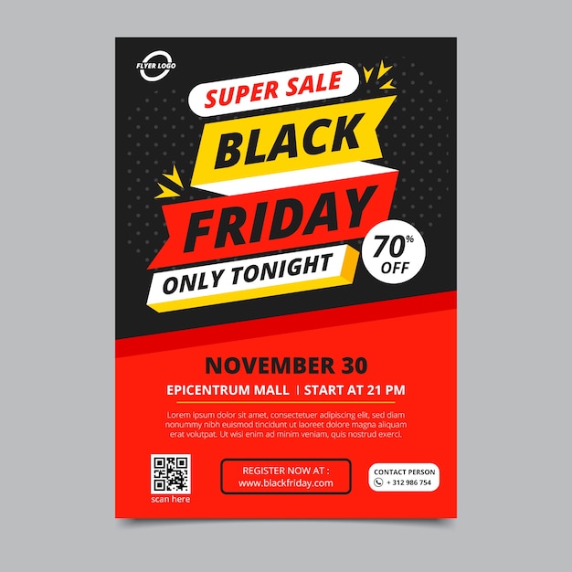 Black friday flyer in flat design