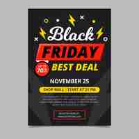 Free vector black friday flyer in flat design