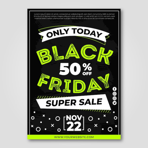 Black friday flyer in flat design