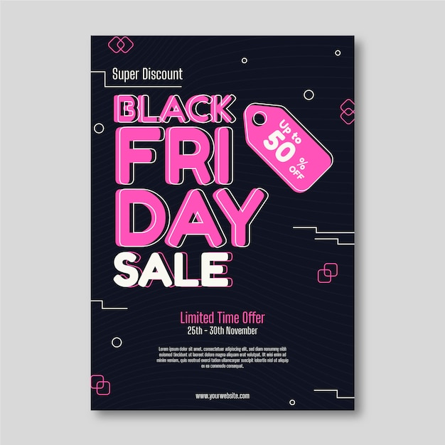 Free vector black friday flyer template in flat design