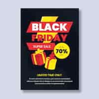 Free vector black friday flyer template in flat design