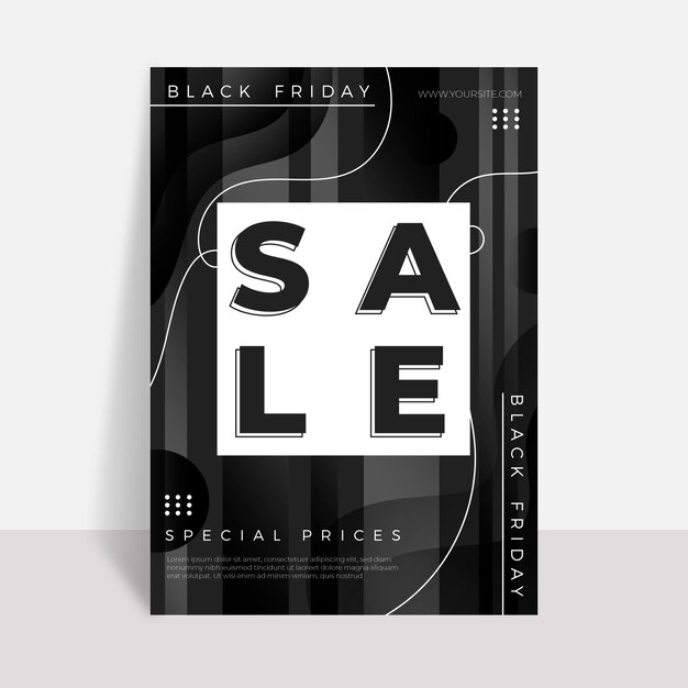 Black friday flyer template in flat design