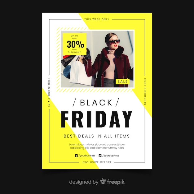 Free vector black friday flyer template in flat design