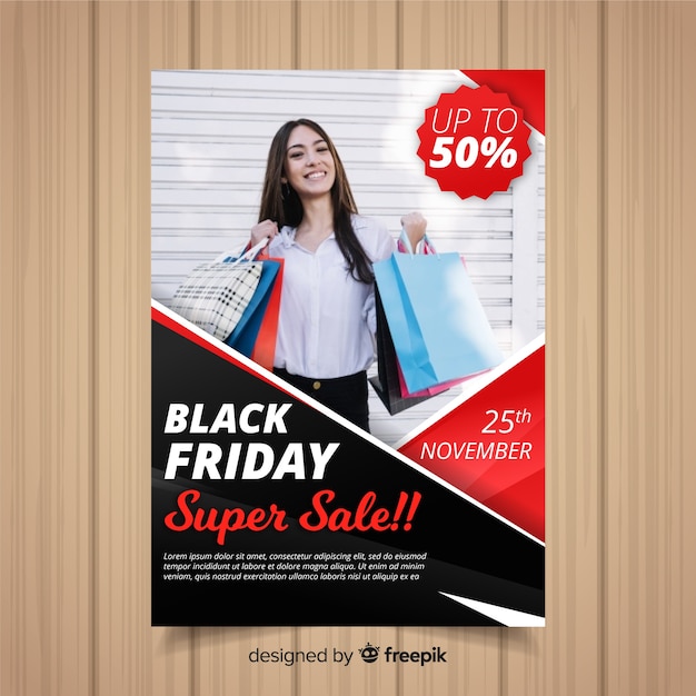 Free vector black friday flyer template