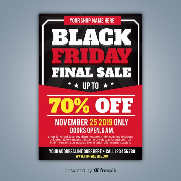 Free vector black friday flyer