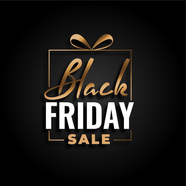 Free vector black friday golden gift box style background